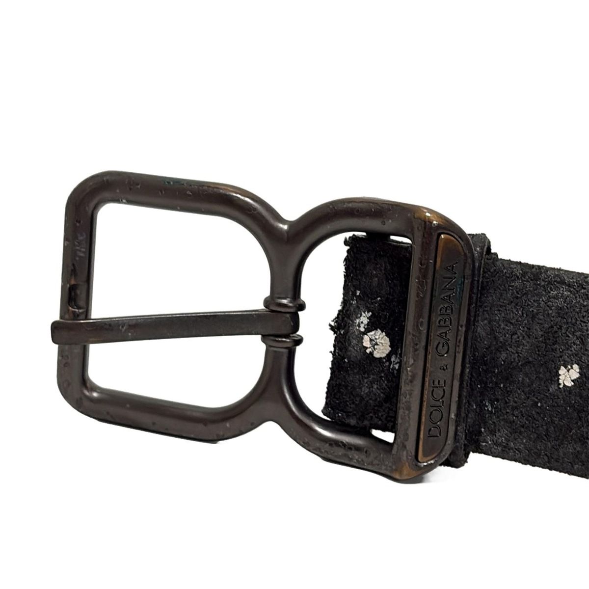 Dolce & Gabbana レザー ベルト パイソン スタッズ 黒 茶 DOLCE&GABBANA(ドルチェアンドガッバーナ) ベルト 100/40 - 黒