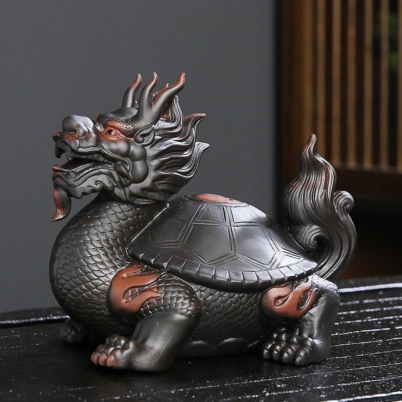 亀4匹 時代 からくり 可動式 亀 置物 「郁明」在銘 縁起物 カメ 親子 陶器 亀4匹 時代 からくり 可動式 亀 置物 「郁明」在銘 縁起物 カメ 親子