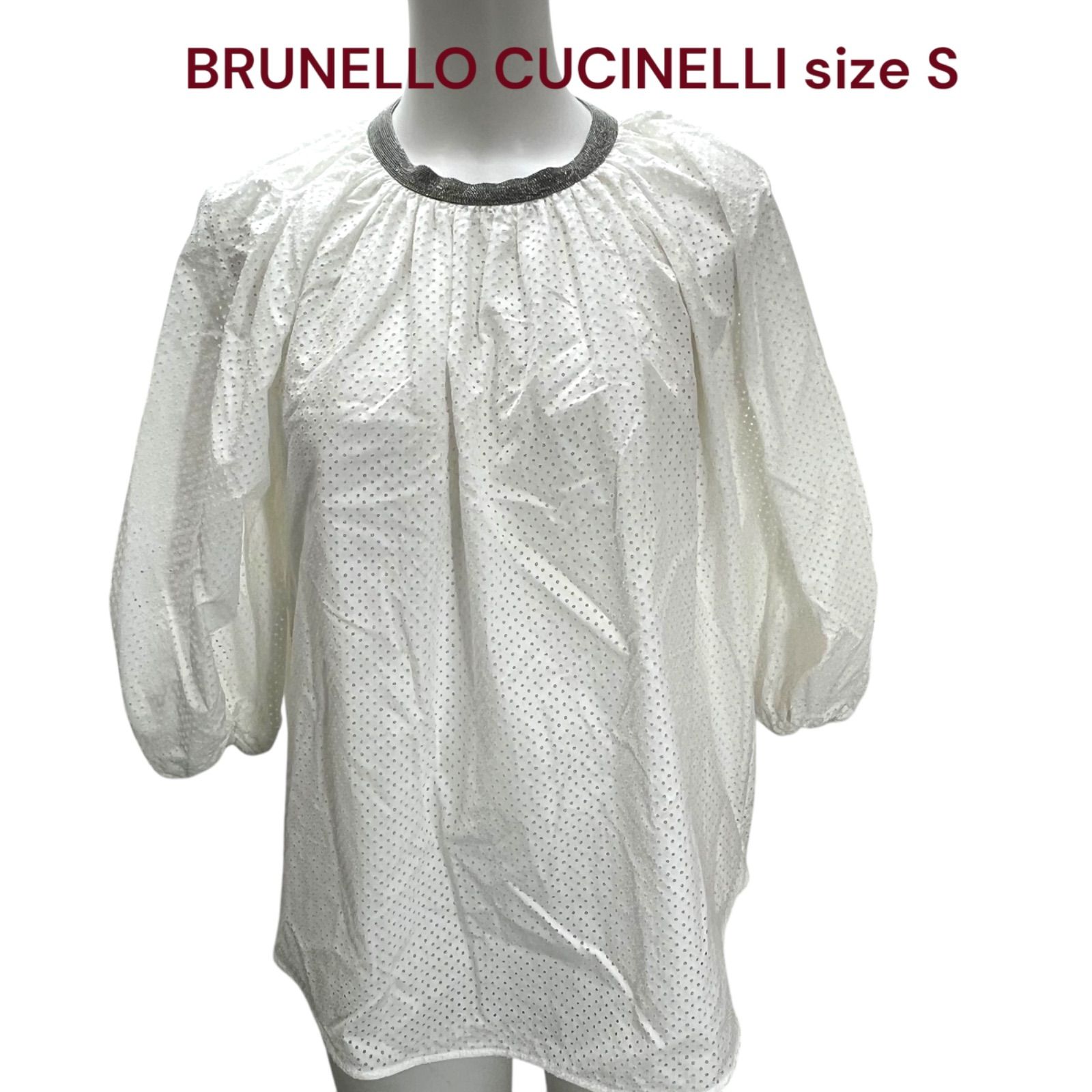 ブルネロクチネリ BRUNELLO CUCINELLI コットンレース ブラウス シャツ S レディース S5P594