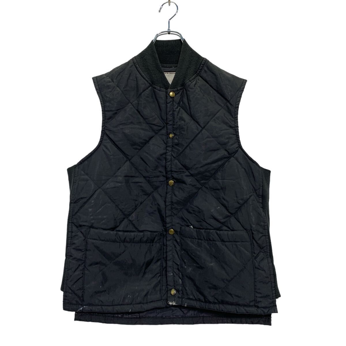 L.&M. UNIFORME INC. 中綿 ナイロンベスト M ブラック 古着卸 アメリカ 