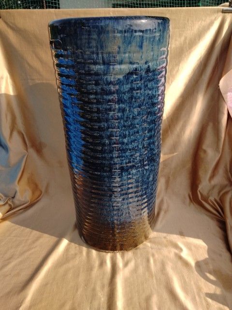 特殊高火鉢 ラ検 底が真ん中 補修あり 28ｘ64cm深さ32cm