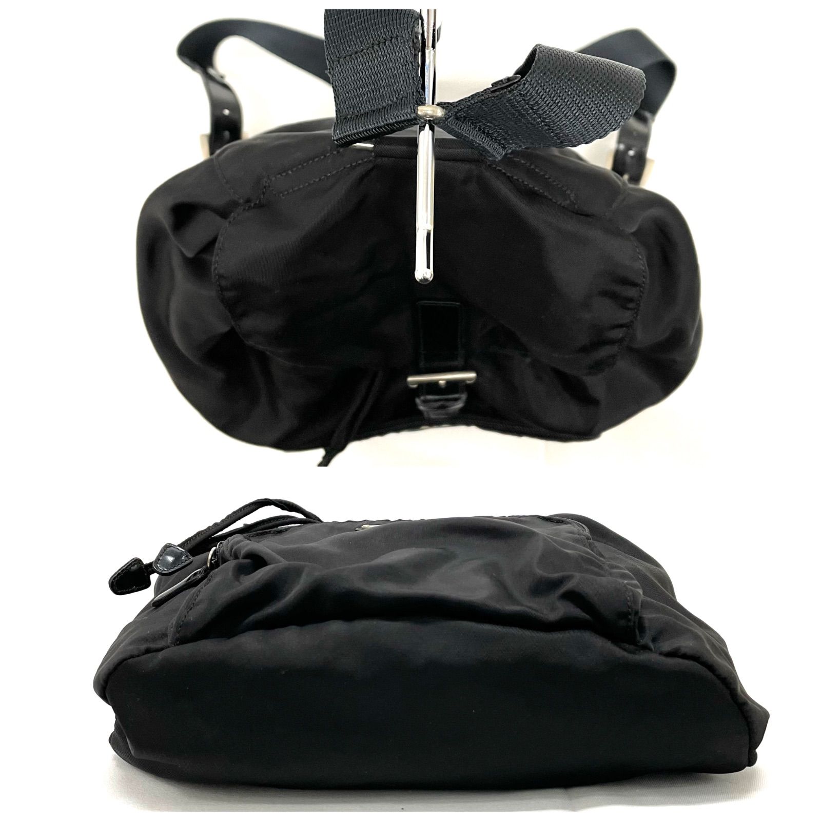 【NEW限定品】 PRADA 美品】プラダ リュック 三角ロゴプレート ナイロン バッグ