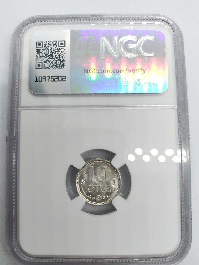 NGC MS64 1917VBP GJ デンマーク王国 10O銀貨 058 NGC MS64 1917VBP GJ デンマーク王国 10O銀貨 058の通販 by