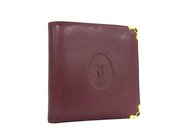 【美品】カルティエ　カードケース　二つ折り　ブラック　マストライン　札入れ Cartier 【Cartier】カルティエ マストライン カードケース パス