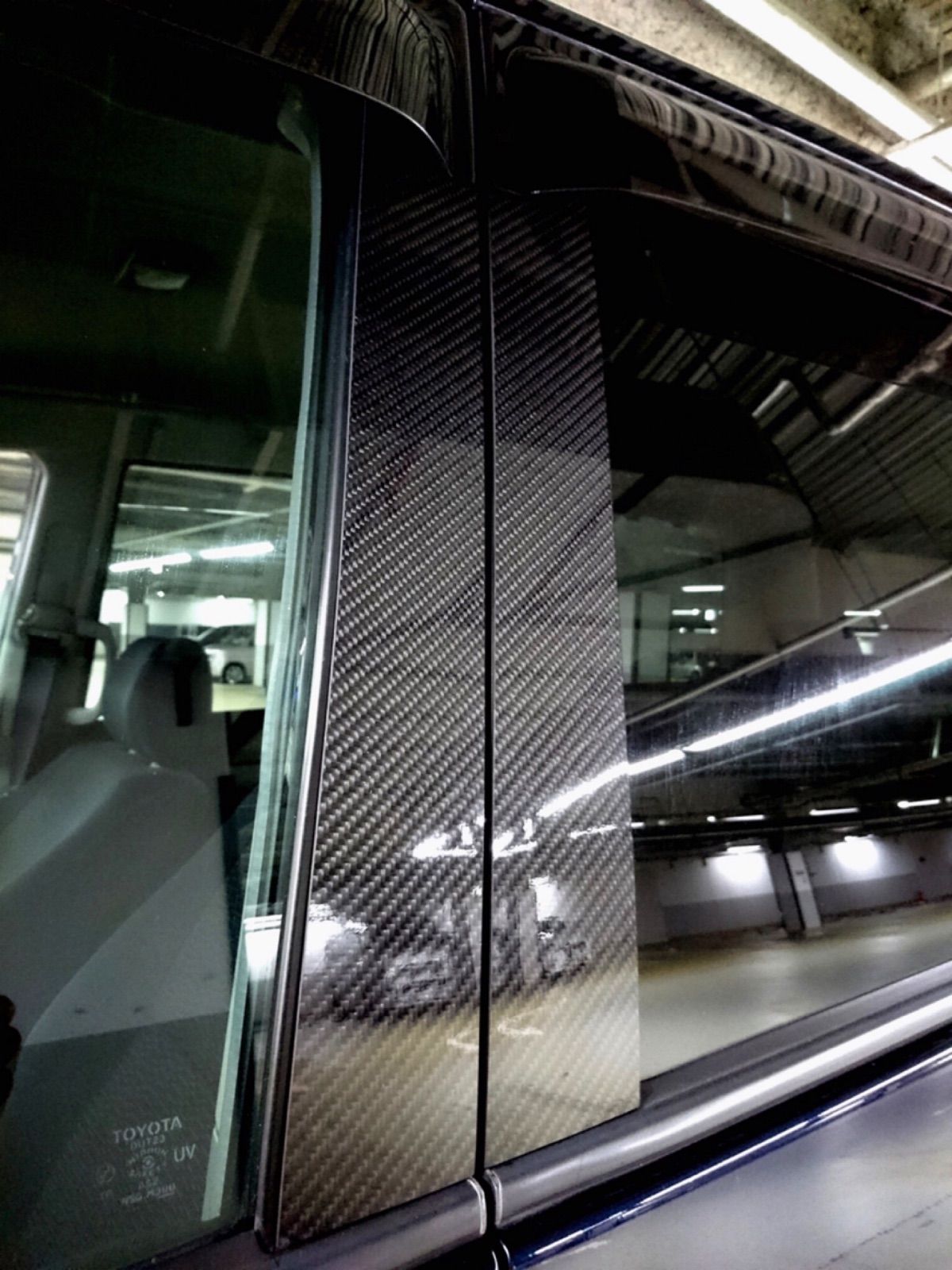 E12 ノート【リアルカーボン／綾織りブラック】ピラーガーニッシュ