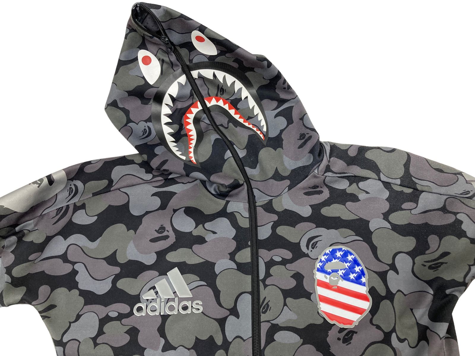 アベイジングエイプ✖️adidas SHARK HOODIE BA 迷彩 Lサイズ BAPE X ADIDAS 】SHARK FULL ZIP HOODIE | bape.com