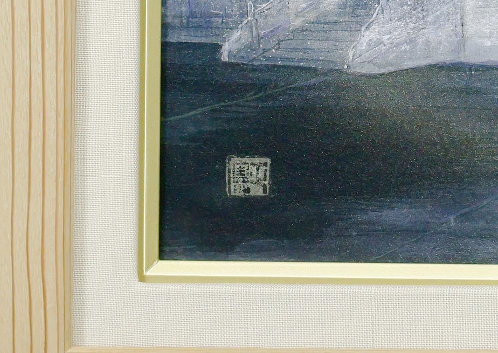 真作】【WISH】前田正憲「天壇」日本画 20号大 大作 金泥 共