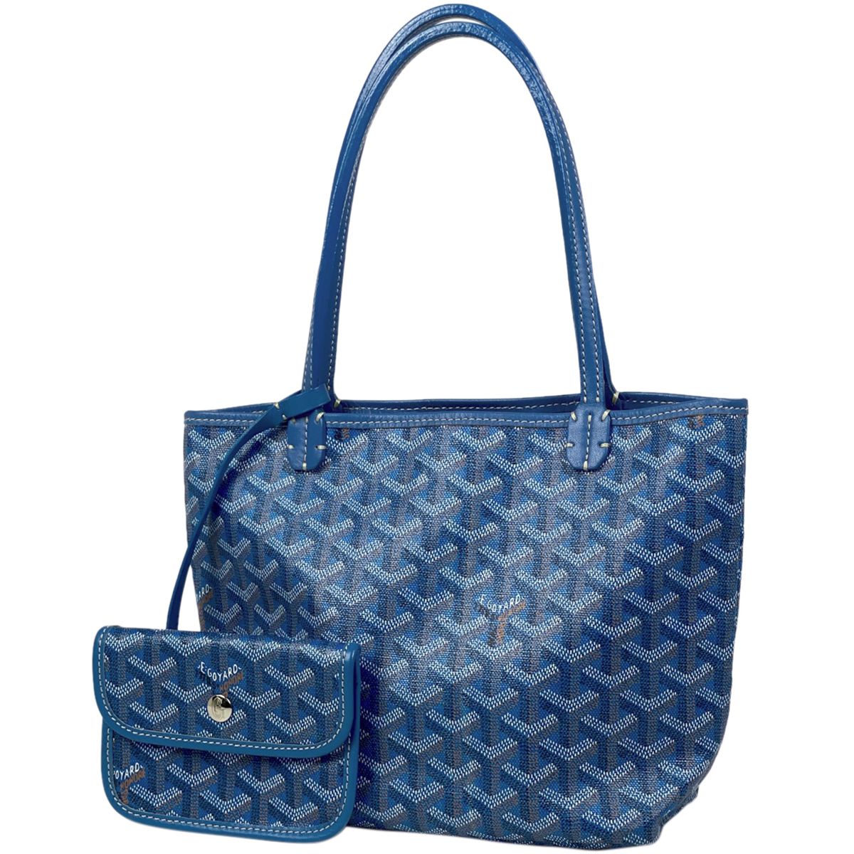 ゴヤール GOYARD サンルイ ジュニア ハンドバッグ ショルダーバッグ 肩掛け ミニ トートバッグ コーティングキャンバス ブルー レディース  【中古】 - メルカリ