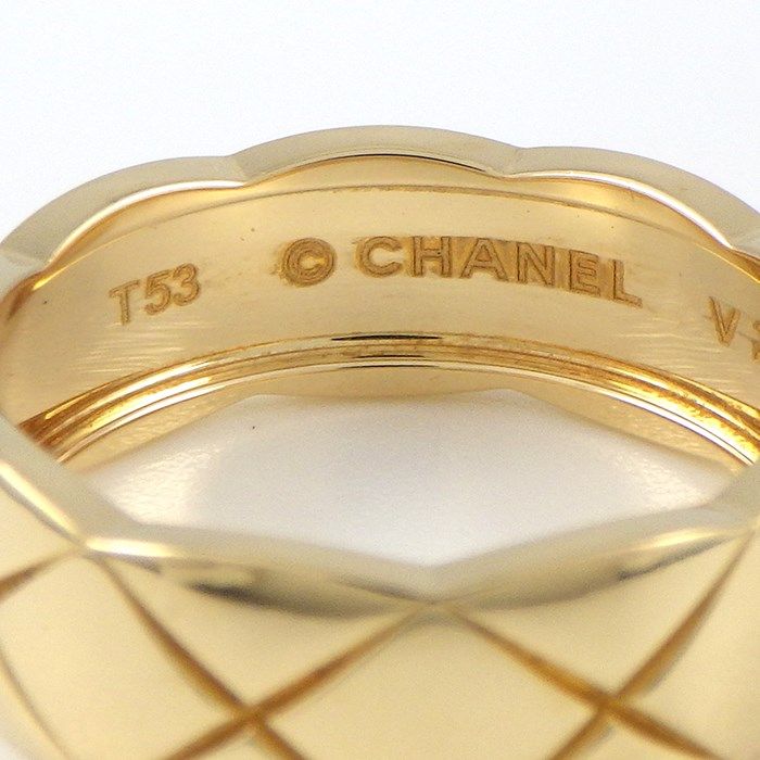 R*.様 シャネル　ココクラッシュ　リング　ミディアム　K18 WG 53号　1 CHANEL シャネル ココクラッシュ ミディアム K18イエロー