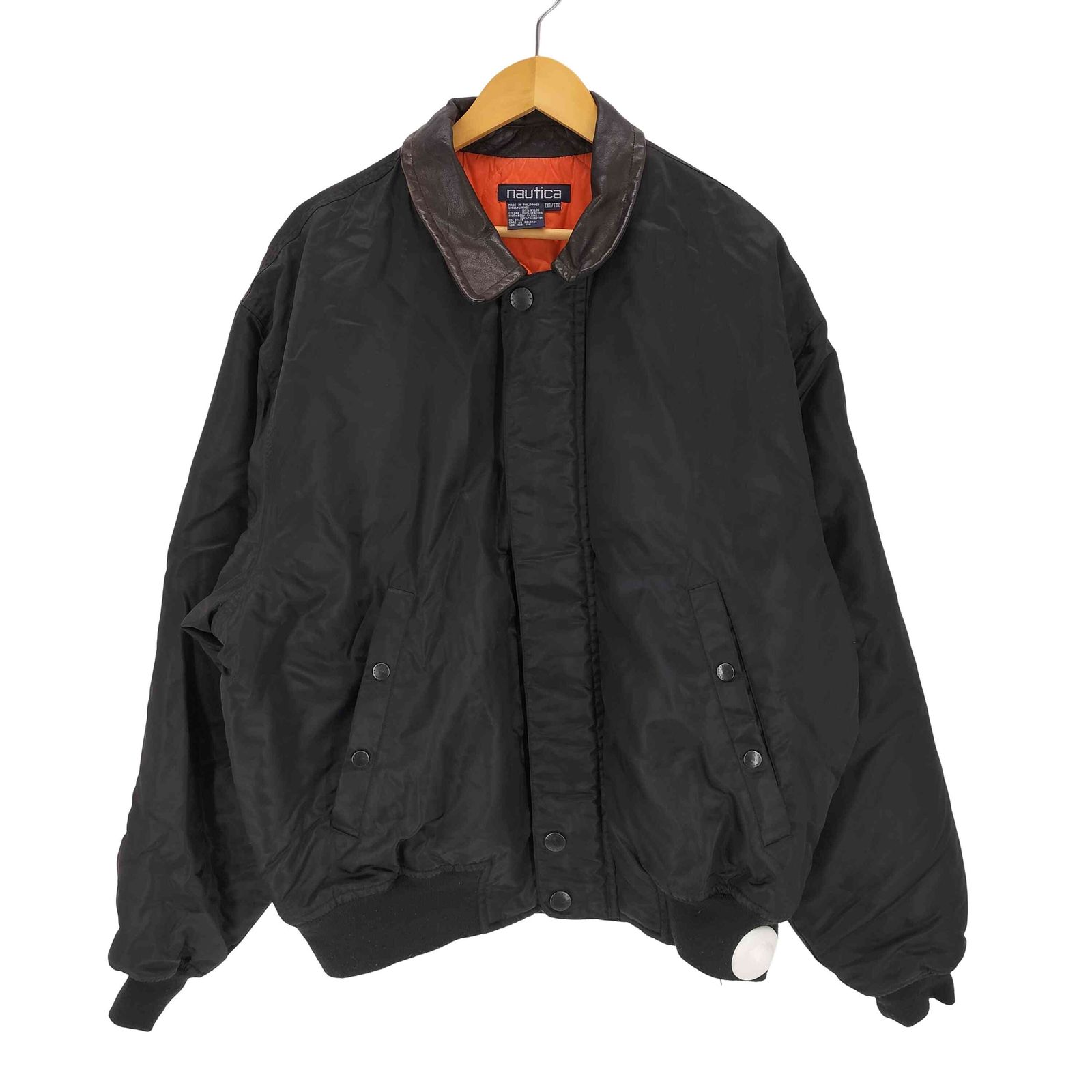 ノーティカ NAUTICA 90s 襟レザー 中綿スイングトップ メンズ JPN：XXL