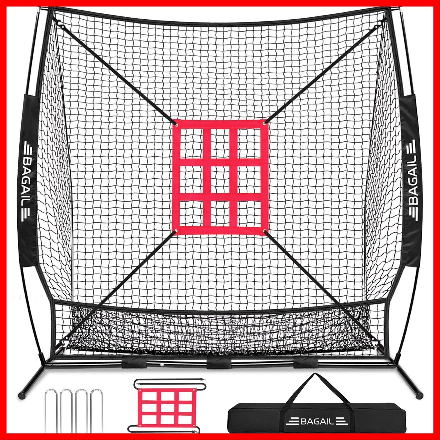 収納バック付き 折り畳み 組み立て簡単 トレーニング ソフトボール練習ネット 室内 防球ネット 投球 打撃 硬式 軟式対応 野球器具 スチール製 屋外用 ピッチングネット バッティングネット ベースボールネット BAGIL野球ネット
