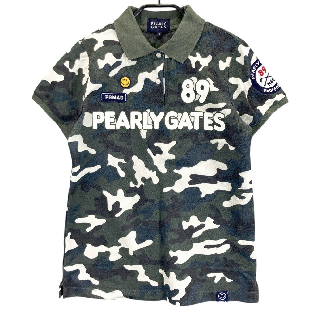 サイズ：0 PEARLY GATES パーリーゲイツ  半袖ポロシャツ カモフラ カーキ系 [240101443863] ゴルフウェア レディース ストスト サイズ：0 PEARLY GATES パーリーゲイツ 半袖ポロシャツ