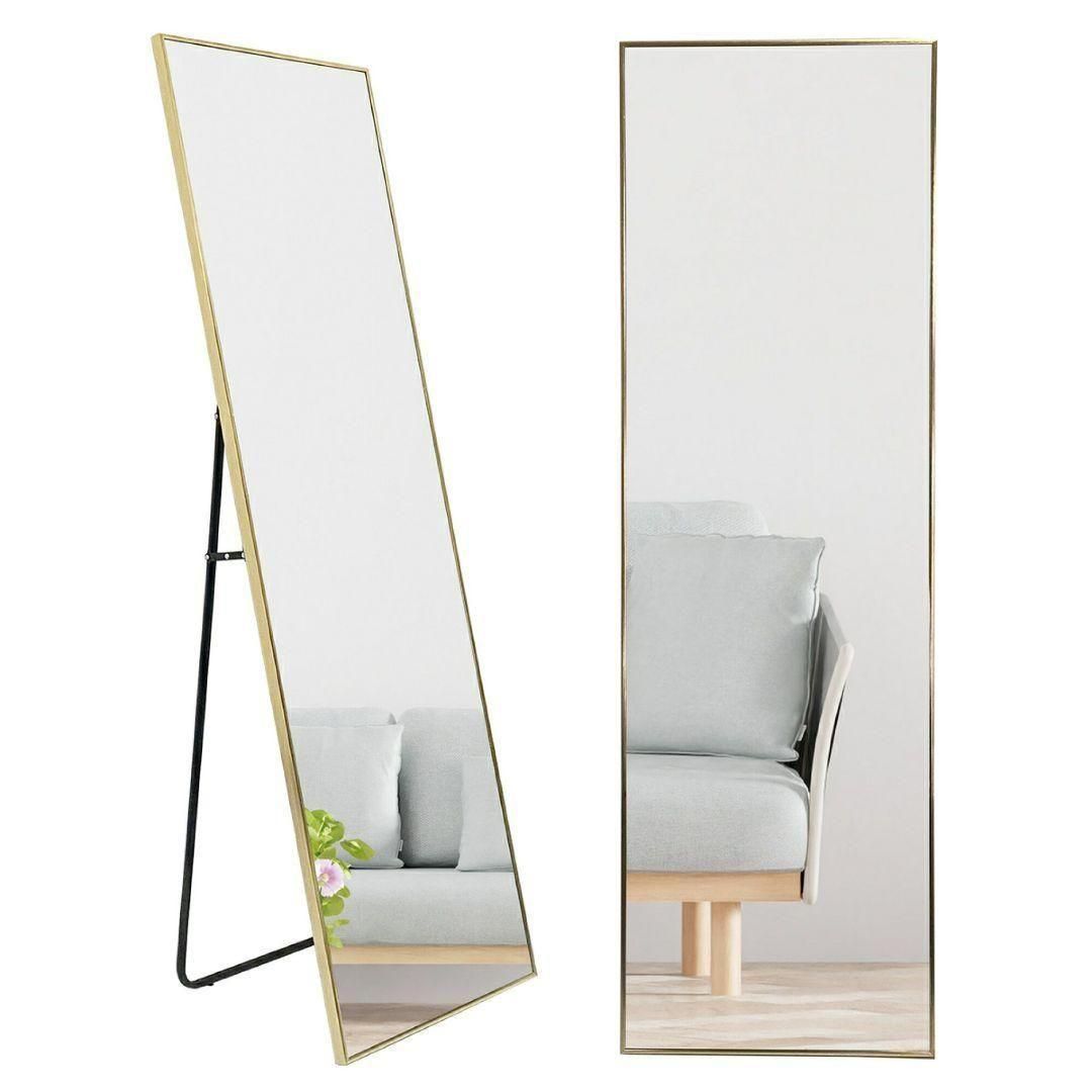 スタンド ミラー 全身鏡 160cmx50cm ゴールド  1424 スタンド ミラー 全身鏡 160cmx50cm ゴールド 1424 - メルカリ