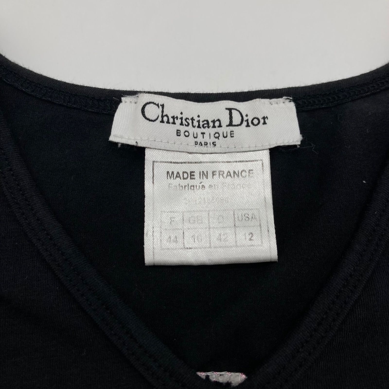 Christian Dior クリスチャンディオール トロッター ジョンガリアーノ 半袖 Tシャツ トップス レディース ブラック