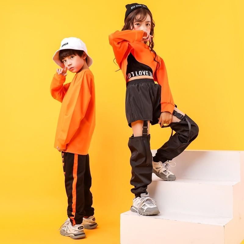 キッズ ダンス衣装 ヒップホップ 女の子パンツのみ 子供 トップス パンツ セットアップ 女の子 男の子 長袖 ジャズダンス ステージ衣装 練習着 体操服HZQ5443