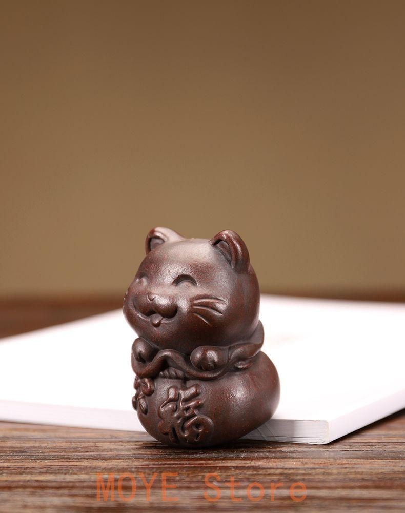 竜 紫砂茶寵 茶道具 香道具 装飾品 工芸品 美術品 置物 中国宜興 紫砂 福猫 茶寵 可養 茶玩 蓋置 茶道具 装飾品 工芸品