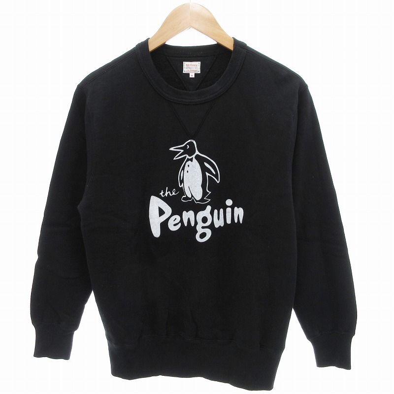 ザリアルマッコイズ THE REAL McCOY S 24AW LOOPWHEEL SWEATSHIRT PENGUIN トレーナー スウェット プリント M 黒 ブラック MC241 |JS