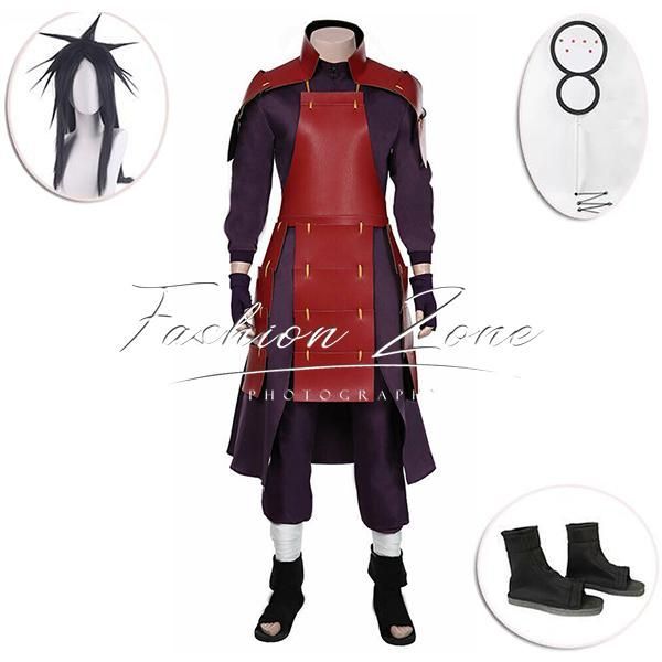 ◆NARUTO -ナルト- 風 うちは マダラ コスプレ 衣装 ウィッグ 靴 道具 コスチューム cosplay 演出服 アニメ ゲーム ハロウィン仮装