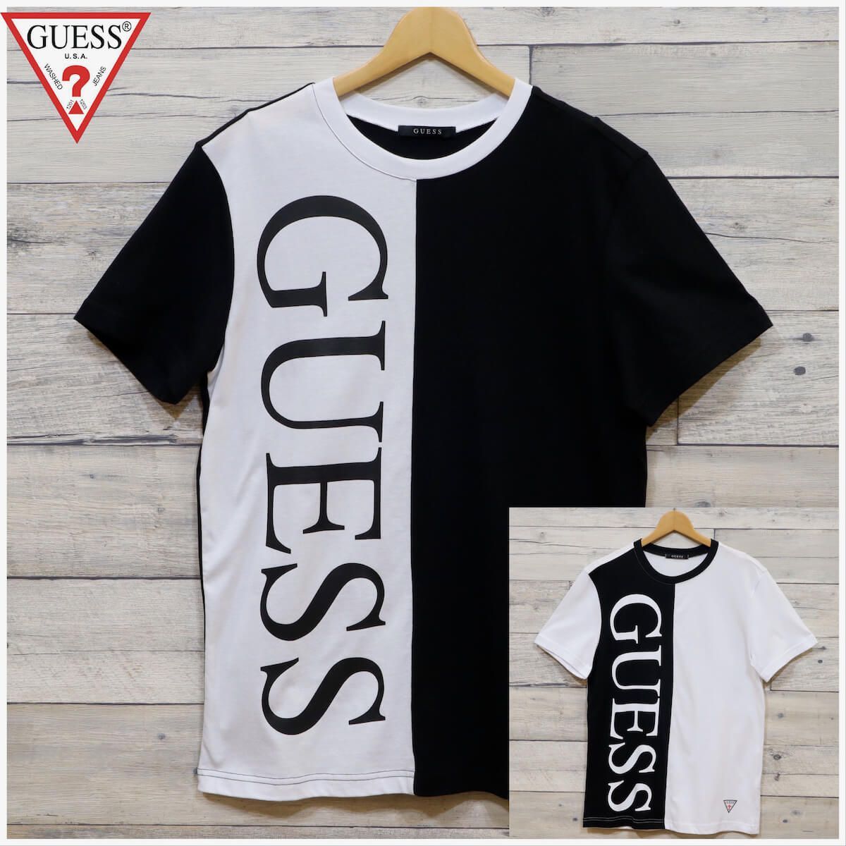 新品 GUESS ゲス 半袖 Tシャツ 半袖Tシャツ 切替え ユニセックス