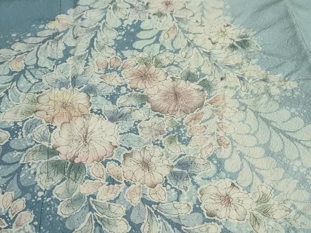 平和屋着物○訪問着 文字文 暈し染め 鬼しぼ縮緬 正絹 逸品