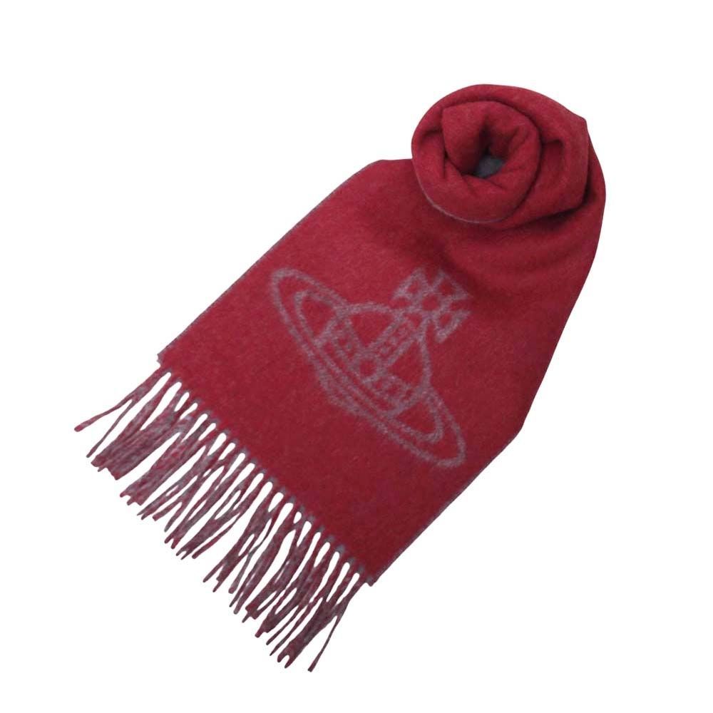 ヴィヴィアンウエストウッド VIVIENNE WESTWOOD マフラー レディース メンズ ビッグオーブ ロゴ 刺繍 レッド 人気 ブランド おしゃれ 誕生日 記念 プレゼント ギフト 送料無料