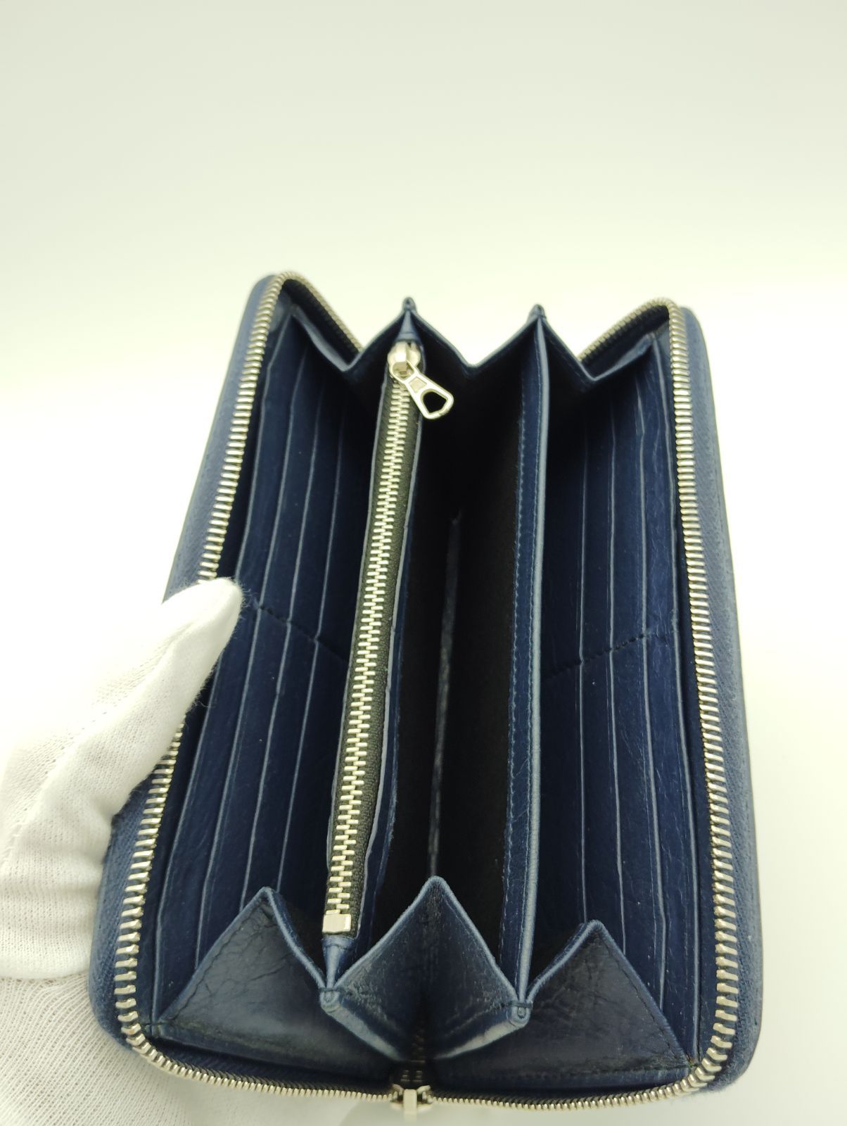 BALENCIAGA バレンシアガ 財布 ロングウォレット ネイビー 紺長財布