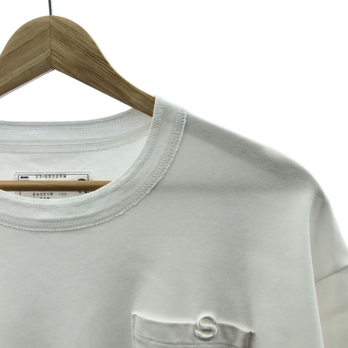 sacai | サカイ | 2025SS | Cotton Jersey T-Shirt コットン ロゴ刺しゅう ポケット Tシャツ | 3 | ホワイト | メンズ