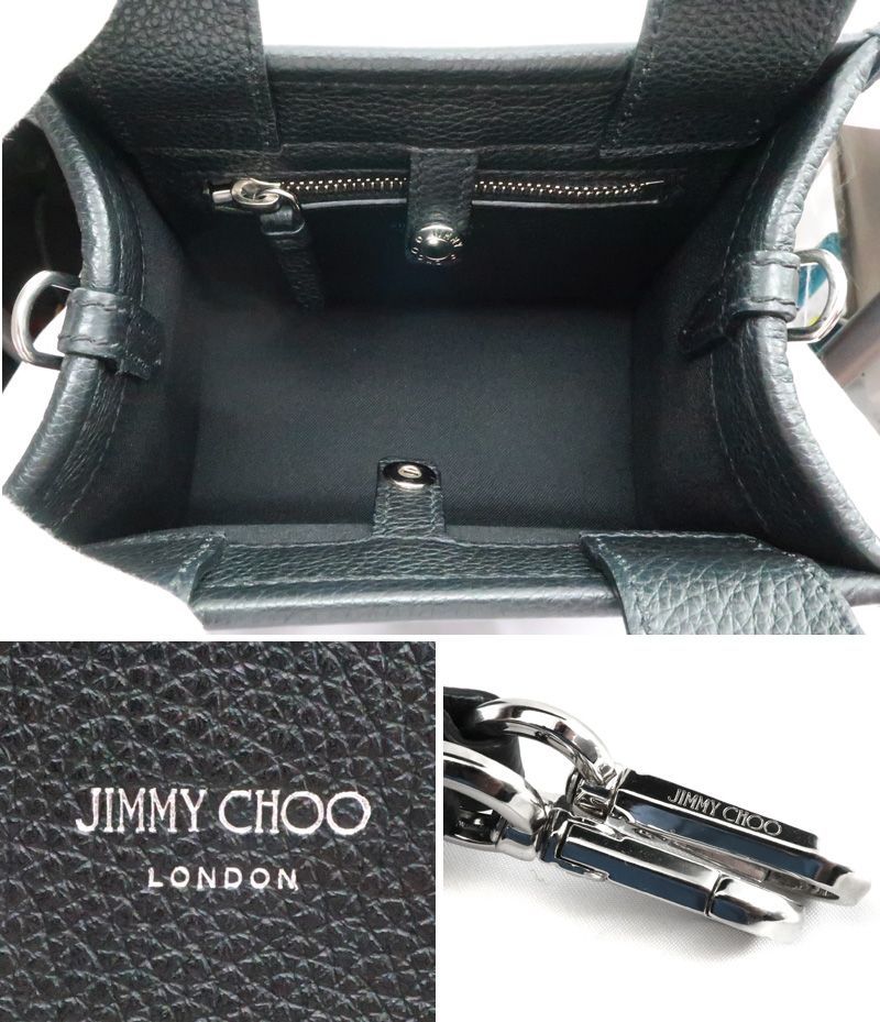 ショッパー付 JIMMY CHOO ジミーチュウ バッグ スタッズ 2way ジミーチュウ2WAYバッグ スタッズ 黒 レディース カーフ