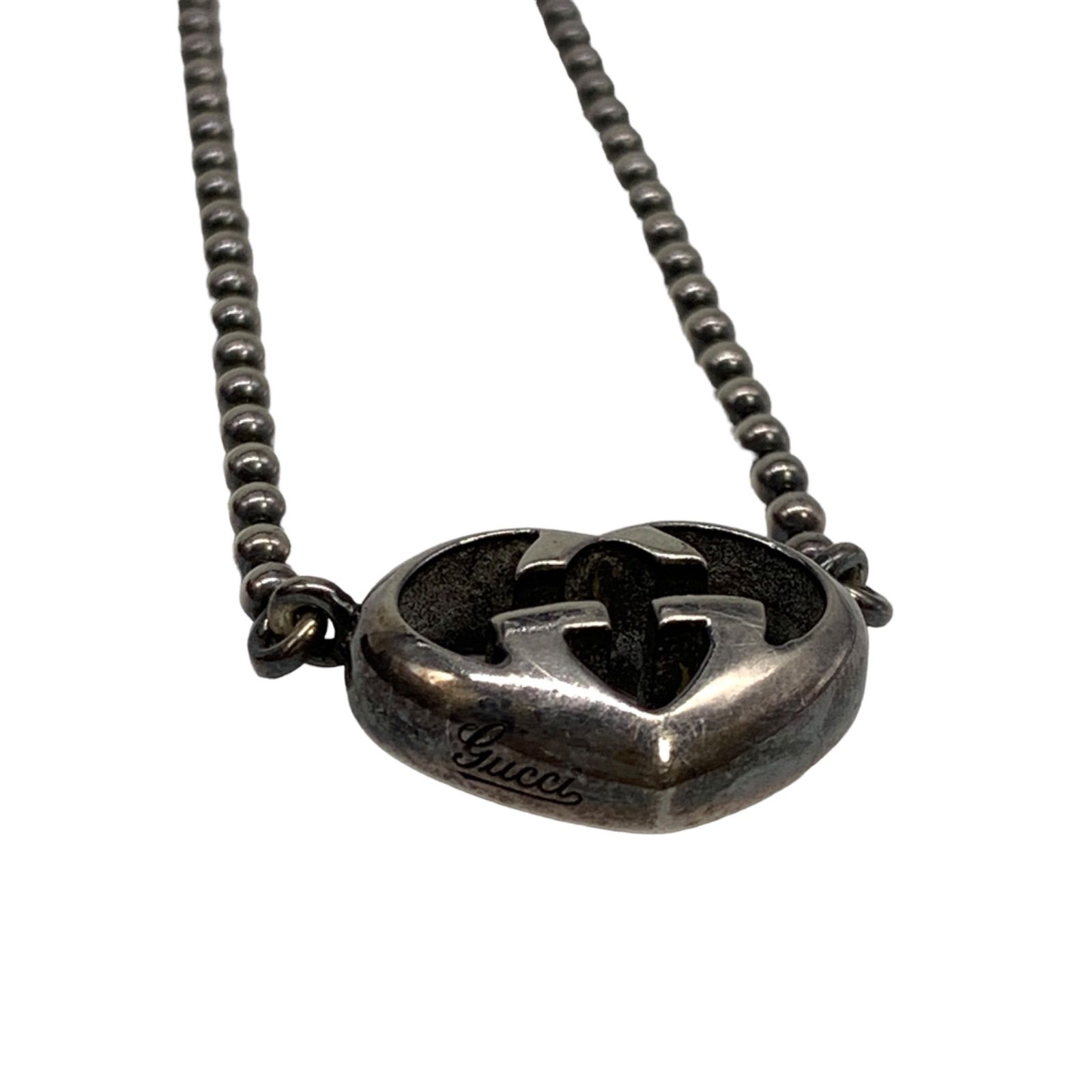 ♪0535 GUCCI グッチ ハートネックレス シルバー金具 925 アクセサリー