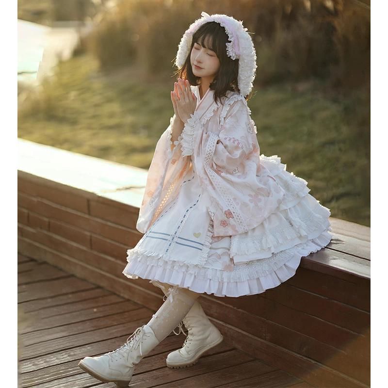 浴衣ドレス♡大人可愛い♡ 浴衣セール！】【即日発送】可憐なパープルxホワイト牡丹浴衣