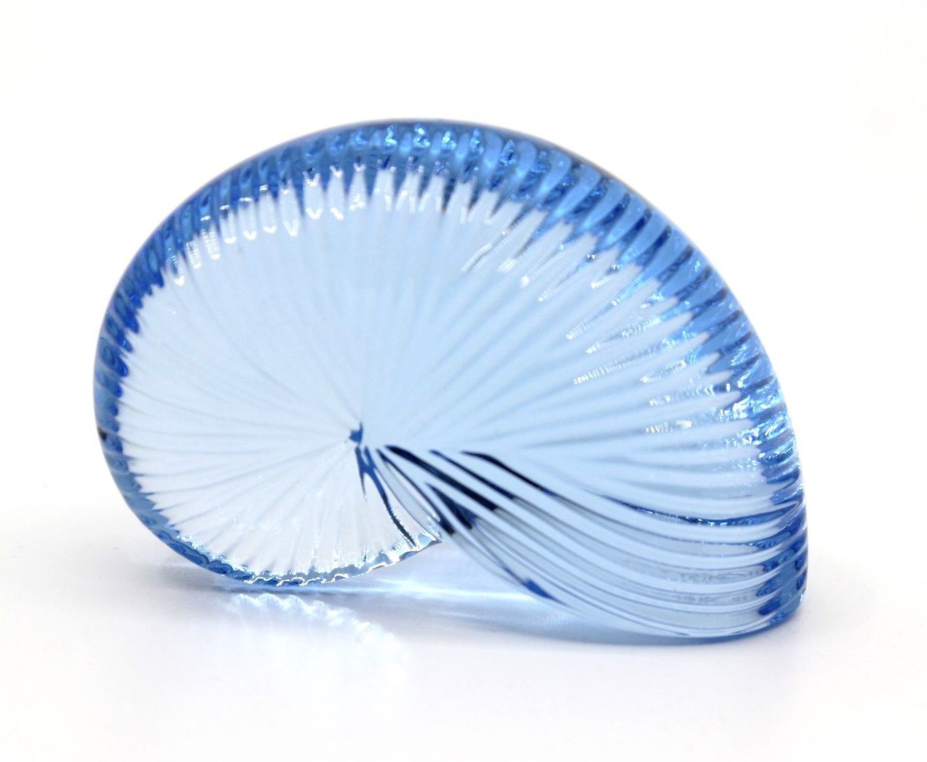 バカラ アンモナイト ペーパーウェイト クリスタル ブルー 青 オブジェ