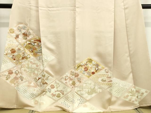 専用✺美品 正絹 総絞り トールサイズ 振袖 着物 A1784 振袖 身丈165cm 裄丈68cm L 袷 桜 梅 銀通し 絞り 茜色 正絹 美