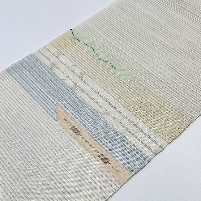 ☆ 新品 美品 名古屋帯 夏 絽 ベージュ 矢羽☆ r696 - メルカリ 