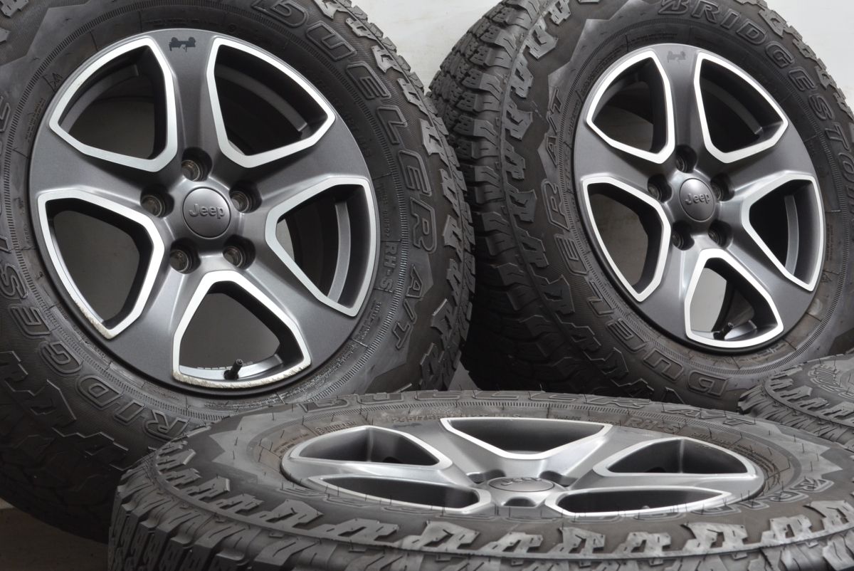 バリ溝 ジープ JL ラングラー 純正 17in 7.5J 44.45 PCD127 ブリヂストン デューラーA T 245 75R17 アンリミテッドスポーツ サハラ