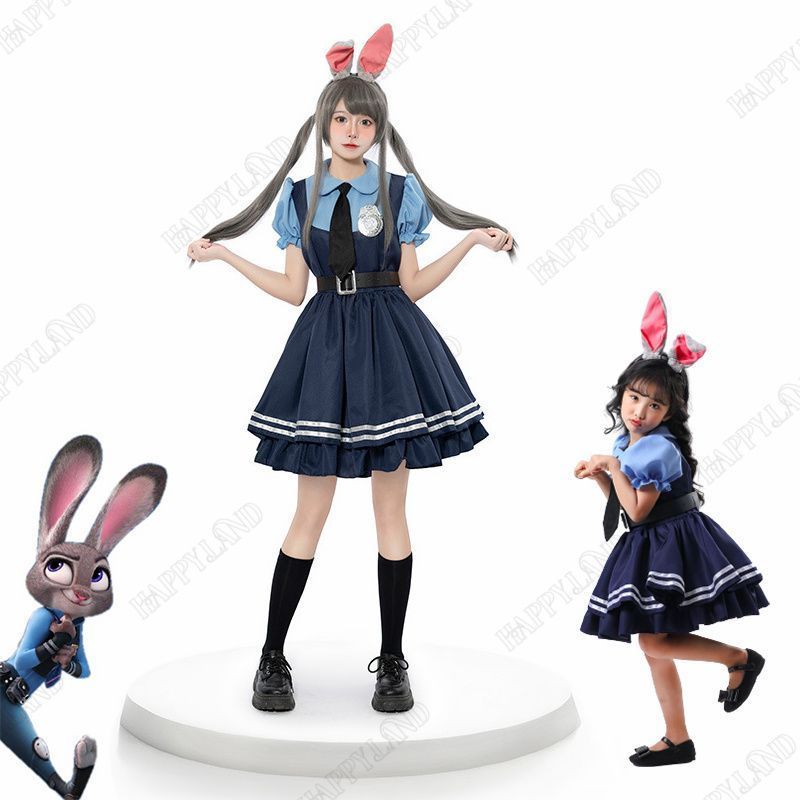 ジュディ?ホップス Judy Hopps 警察官服 耳付き cosplay 衣装 イベント 仮装 男性 女性 子供 こども ハロウ