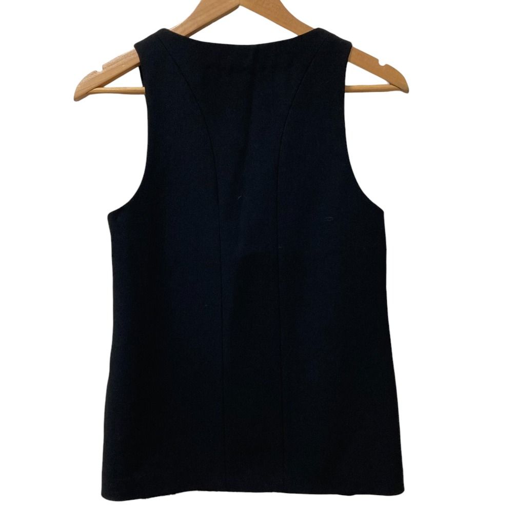 ♥ NeiL BarreTT ニールバレット レザーインサート ノースリーブトップス ブラウス プルオーバー サイズ38 ブラック レディース 古着