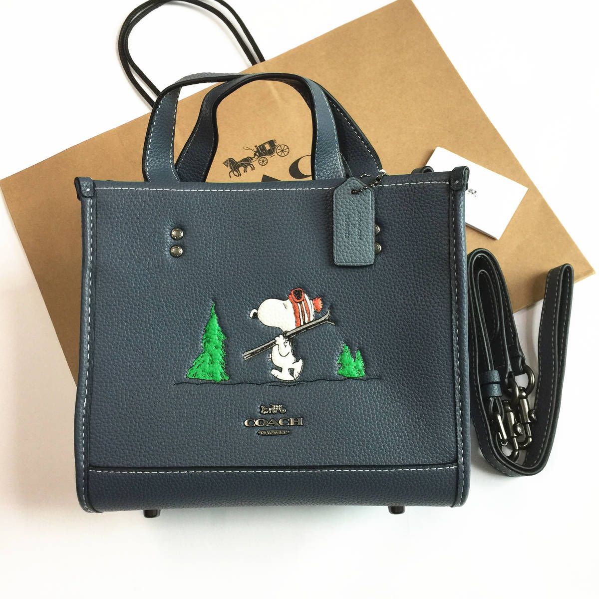 ☆新品☆コーチ/COACH バッグ CE849 Coach x Peanuts スヌーピーコラボ トートバッグ ショルダーバッグ ハンドバッグ