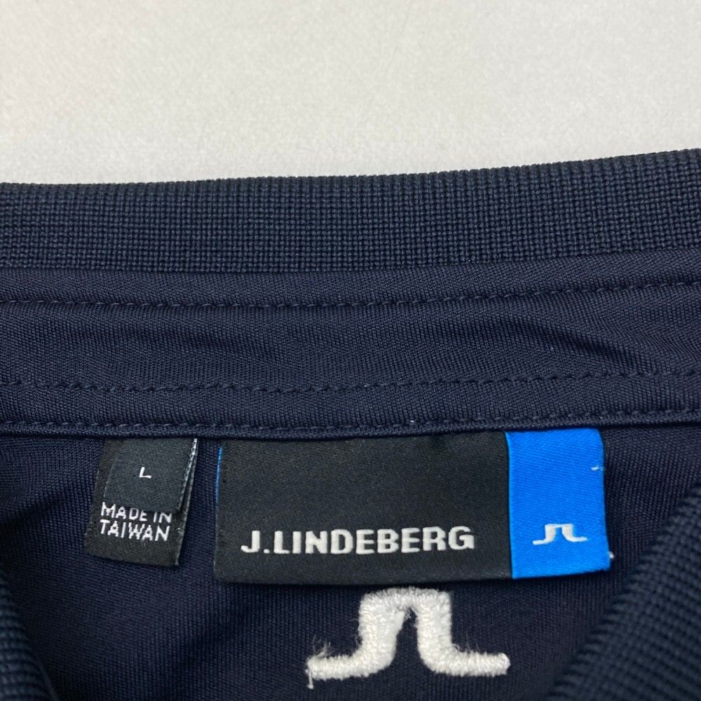 サイズ：L J.LINDEBERG ジェイリンドバーグ 半袖ポロシャツ ネイビー系