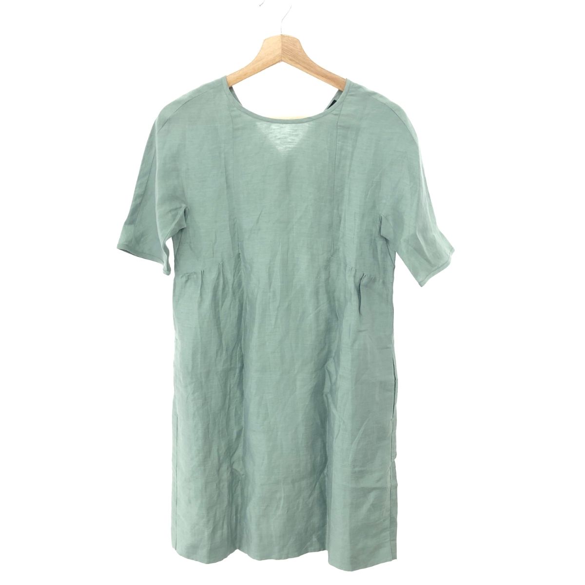 MAX MARA WEEKEND マックスマーラーウィークエンド 半袖チュニック サイズ 36 リネン×シルク 絹×麻 グリーン レディース 241014004898