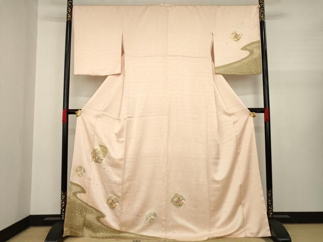 平和屋着物○西陣 聚楽 聚蚕紬 訪問着 紬地 霞文 正絹