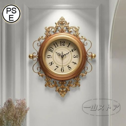 壁掛け 時計 ウォールクロック ゴールド 振り子 ヴィンテージ アンティーク 掛け時計 壁掛け時計 アンティーク レトロ おしゃれ 大きい 大型