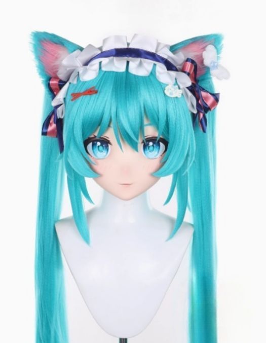 全頭マスク カツラ付き ロック付き NO.339 ドール ヘッドロリータ人形 コスプレ 変身 仮装 着ぐるみ kigurumi 二次元