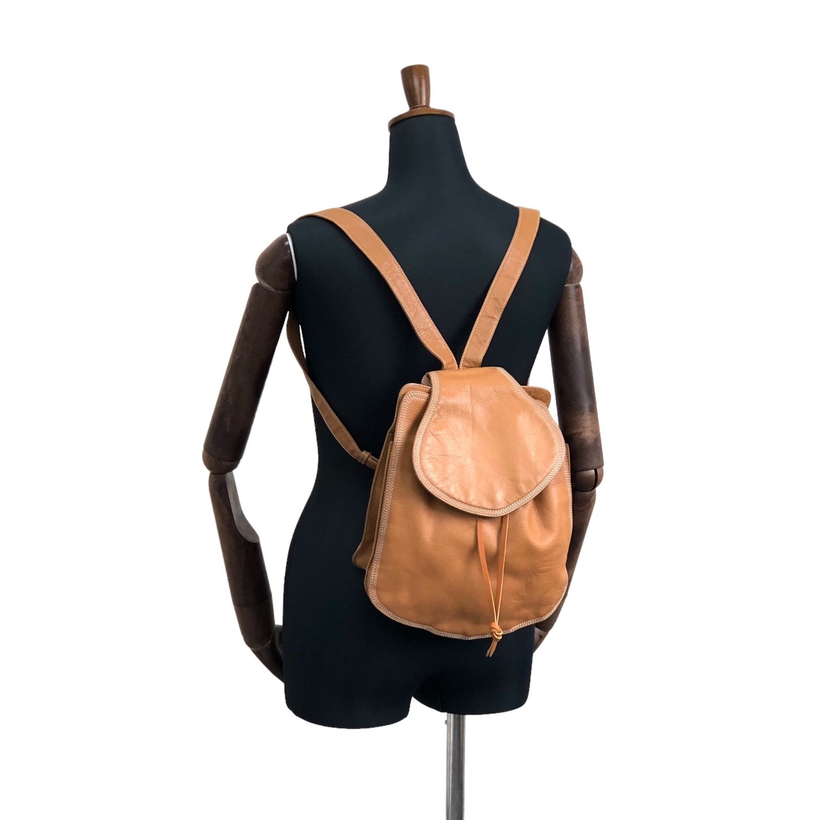 最先端 ロエベ LOEWE アナグラム m3gj26 ブラウン バックパック レザー バッグ