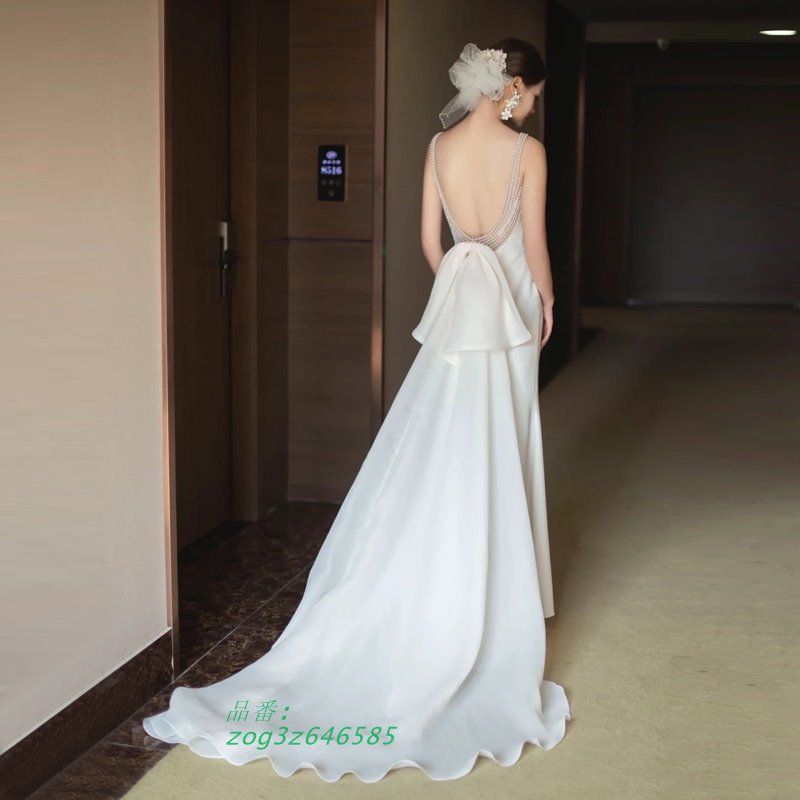 ウェディングドレス ウエディングドレス 二次会 結婚式 前撮り ブライダル ロングドレス スレンダードレス スレンダーラインドレス 花嫁 zog3z646585