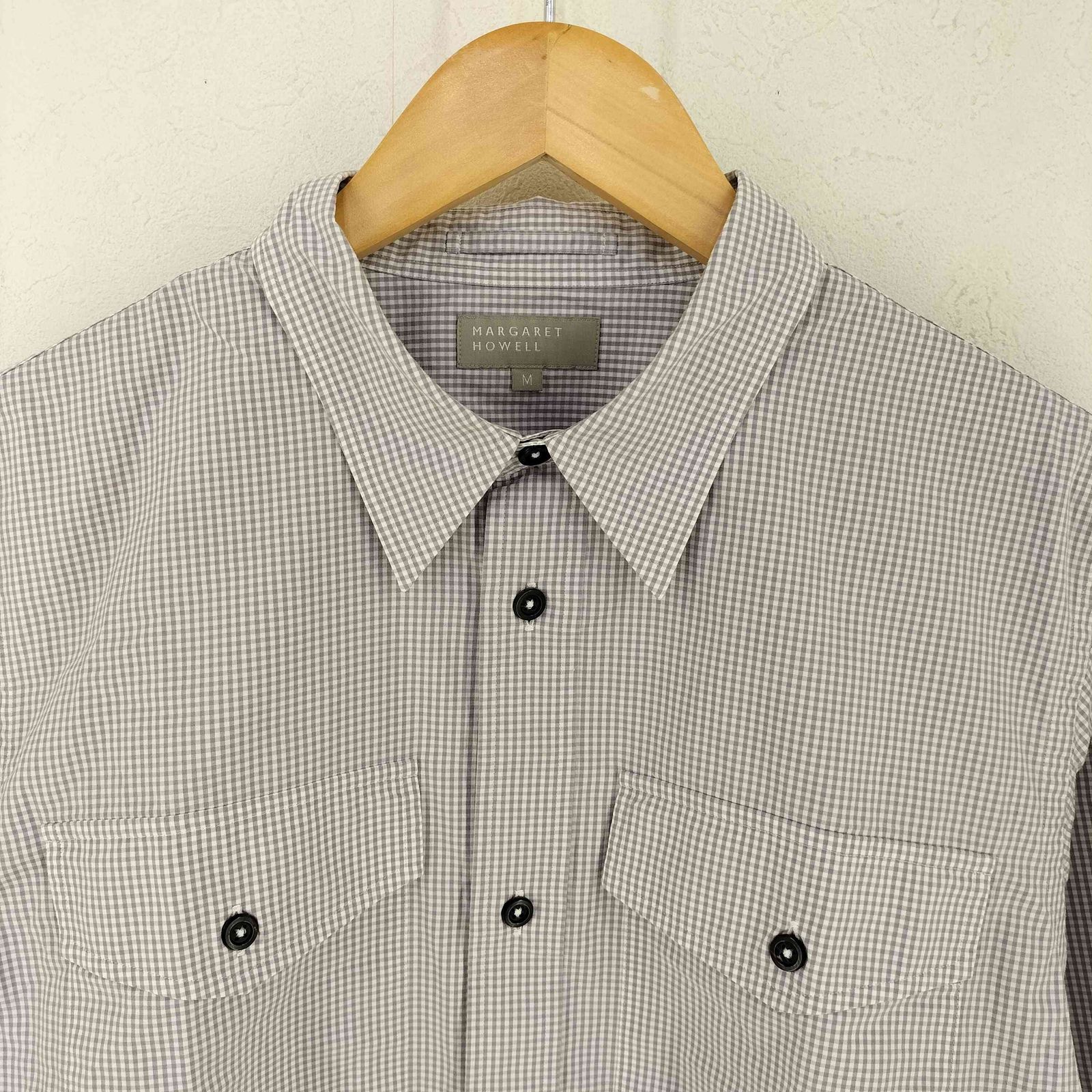 美品 マーガレットハウエル ギンガムチェックブラウス リボン コットン ブラウン 楽天市場】チェック シャツ（ブランドマーガレットハウエル）の通販