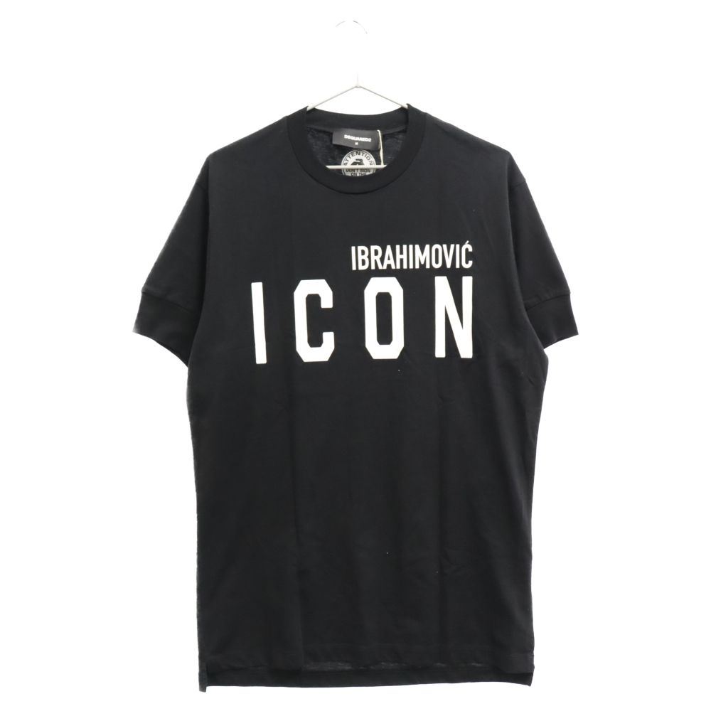 DSQUARED2 (ディースクエアード) ×IBRAHIMOVIC D2xIbra Icon T-Shirt イブラヒモヴィッチ フォトプリント  半袖Tシャツ ブラック S79GC0026