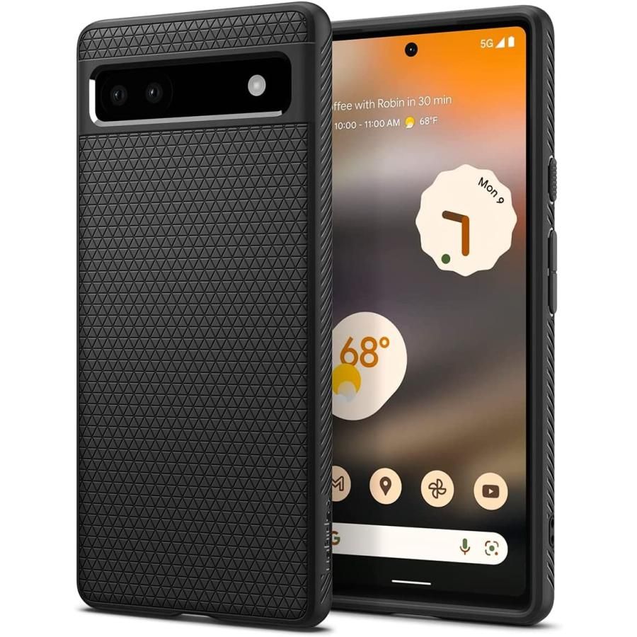 Spigen Google Pixel6a ケース 薄型 ソフトケース 耐衝撃 Qi充電 ワイヤレス充電対応 ACS04474 マットブラック
