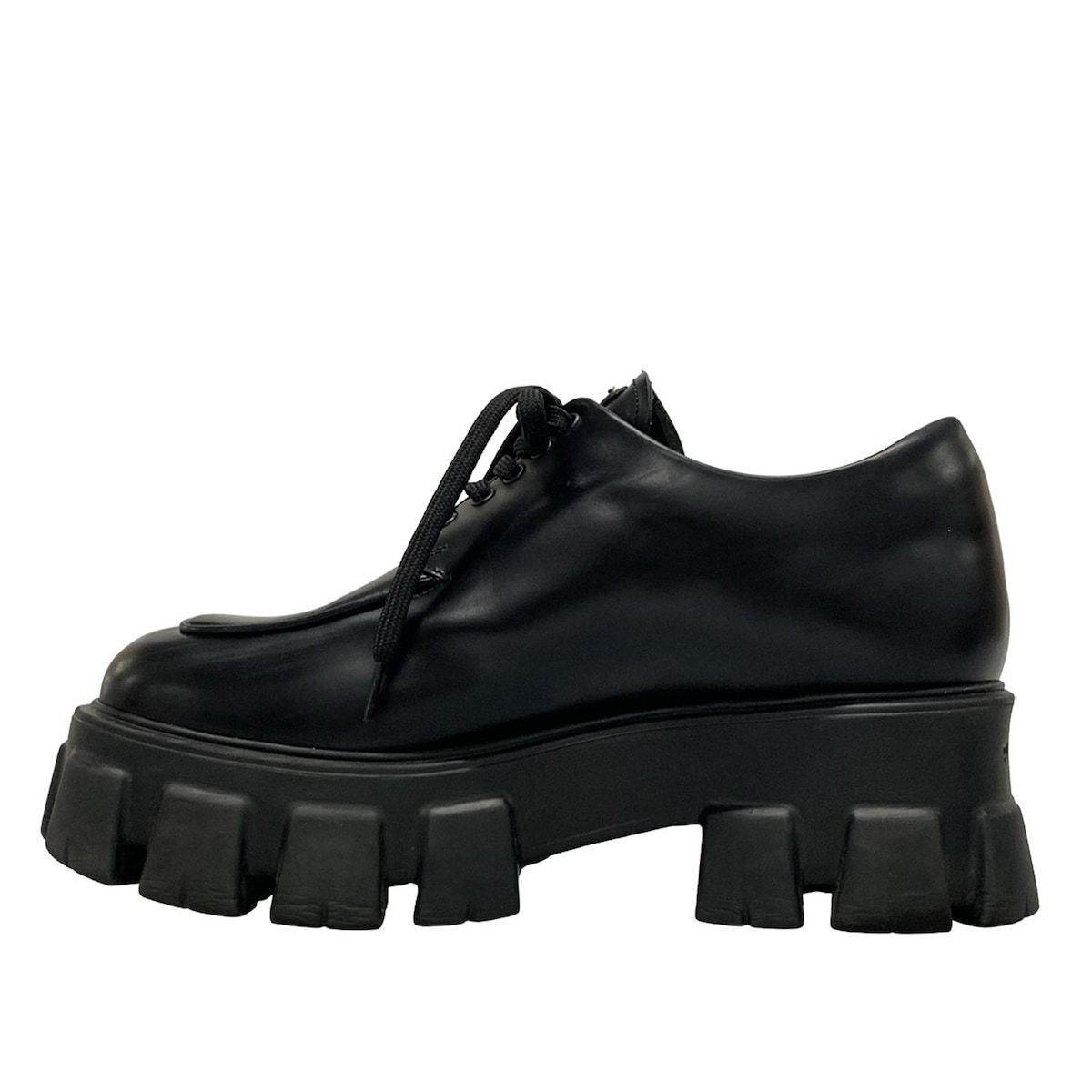 PRADA(プラダ) ローファー 38 レディース モノリス ブラッシュド