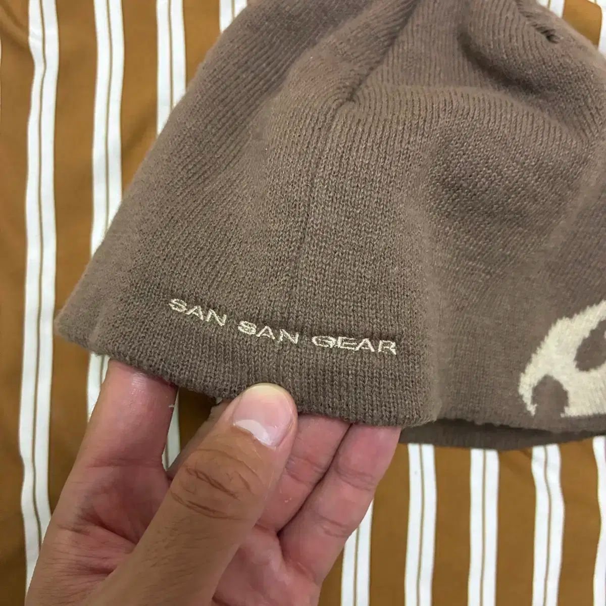 SANSANGEAR ビーニー　ブラウン 22FW SAN SAN GEAR(サンサンギアー) ニット ビーニー (ブラウン