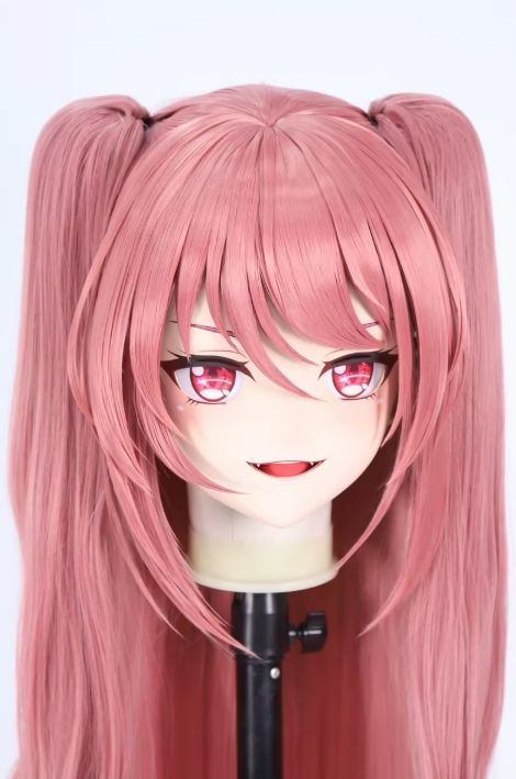 全頭マスク カツラ付き ロック付き NO.516 ドール ヘッドロリータ人形 コスプレ 変身 仮装 着ぐるみ kigurumi 二次元
